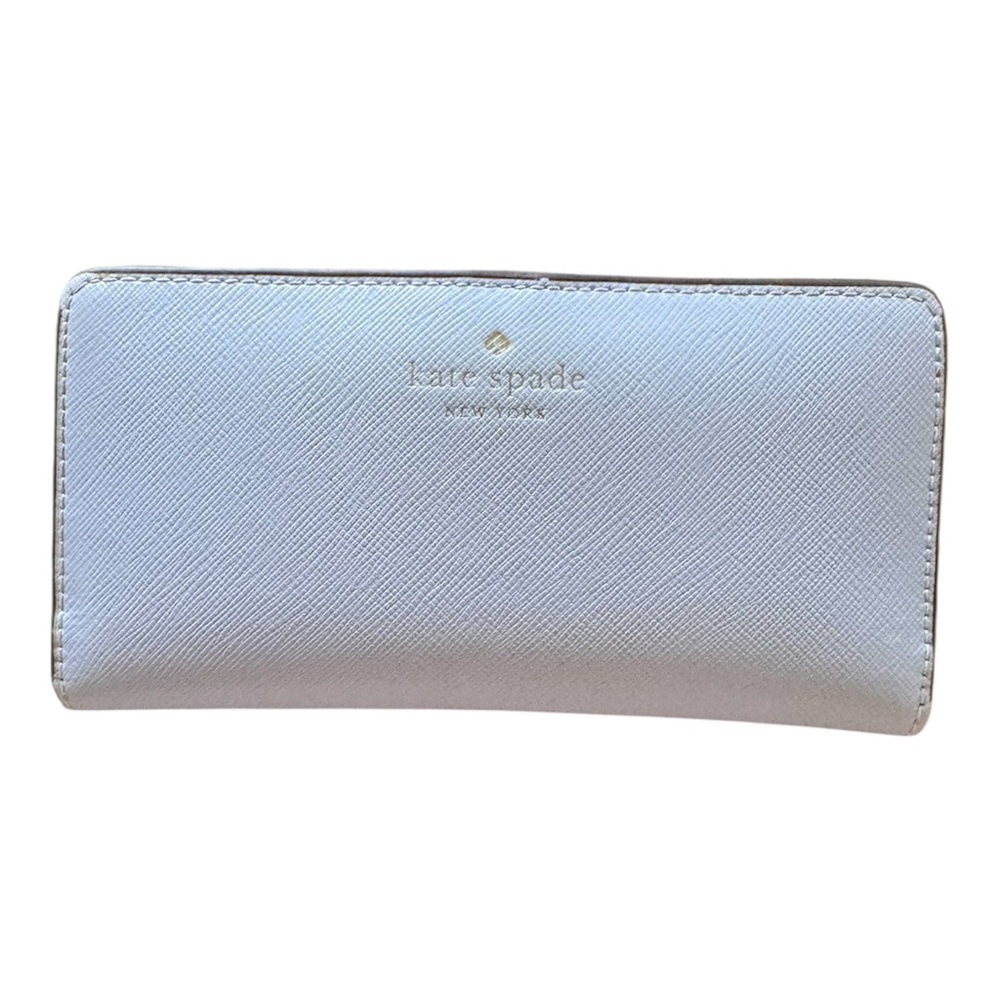 Kate Spade Light Blue Saffiano Zip Wallet